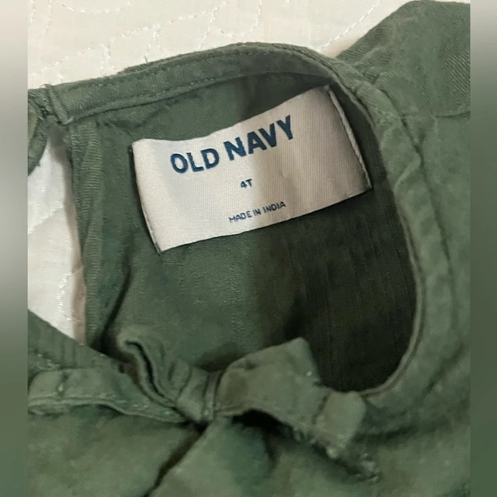 Old Navy Cute Forest Green Toddler Casual Dress Size 4T Fall Long Sleeve Girly